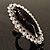 Chunky Oval Glass Crystal Cocktail Ring (Rhodium Plated) - view 2