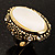 Antique Gold Shell Crystal Chunky Ring - view 8