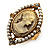 Vintage Filigree Simulated Pearl Cameo Ring (Gold Tone)