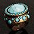 Sky Blue Beaded Dome Shape Bronze Tone Ring - view 5