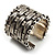 Burn Silver Wide Band Weaved Ring - view 5