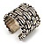 Burn Silver Wide Band Weaved Ring - view 6