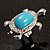 Silver Plated Clear Crystal Turtle Ring - view 10