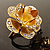 Gold-Tone Crystal Rose Cocktail Ring - view 8