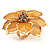 Gold-Tone Crystal Mesh Floral Ring - 5cm Diameter - view 7