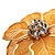 Gold-Tone Crystal Mesh Floral Ring - 5cm Diameter - view 5