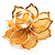 Gold-Tone Crystal Mesh Floral Ring - 5cm Diameter - view 9