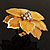 Gold-Tone Crystal Mesh Floral Ring - 5cm Diameter - view 4