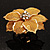 Gold-Tone Crystal Mesh Floral Ring - 5cm Diameter - view 11