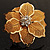 Gold-Tone Crystal Mesh Floral Ring - 5cm Diameter - view 2