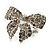 Silver-Tone Clear Crystal Bow Ring - view 5