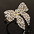 Silver-Tone Clear Crystal Bow Ring - view 9