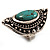 Burn Silver Hammered Turquoise Style Fashion Ring - view 8