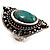 Burn Silver Hammered Turquoise Style Fashion Ring - view 9