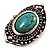 Burn Silver Hammered Turquoise Style Fashion Ring - view 10