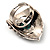 Burn Silver Hammered Turquoise Style Fashion Ring - view 6