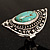 Burn Silver Hammered Turquoise Style Fashion Ring - view 4