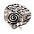 Vintage Style Swirl Hammered Round Ring (Burn Silver) - view 6