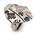 Vintage Hieroglyph Hammered Plate Ring (Burn Silver Tone) - view 5