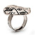Vintage Hieroglyph Hammered Plate Ring (Burn Silver Tone) - view 8