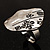 Vintage Hieroglyph Hammered Plate Ring (Burn Silver Tone) - view 3