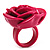 Magenta Chunky Resin Rose Ring - view 4
