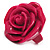 Magenta Chunky Resin Rose Ring - view 2