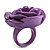 Purple Chunky Resin Rose Ring - view 6