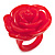 Bright Red Chunky Resin Rose Ring