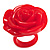 Bright Red Chunky Resin Rose Ring - view 4