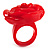 Bright Red Chunky Resin Rose Ring - view 5