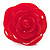 Bright Red Chunky Resin Rose Ring - view 2