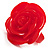 Bright Red Chunky Resin Rose Ring - view 3