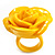 Bright Yellow Chunky Resin Rose Ring - view 6