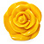 Bright Yellow Chunky Resin Rose Ring - view 2