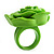 Bright Green Chunky Resin Rose Ring - view 5