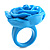 Light Blue Chunky Resin Rose Ring - view 3