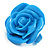 Light Blue Chunky Resin Rose Ring - view 6