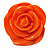Bright Orange Chunky Resin Rose Ring - view 2