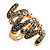 Stunning Crystal Zigzag Cocktail Ring (Gold Tone) - view 8