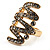 Stunning Crystal Zigzag Cocktail Ring (Gold Tone)