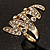 Stunning Crystal Zigzag Cocktail Ring (Gold Tone) - view 5