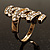 Stunning Crystal Zigzag Cocktail Ring (Gold Tone) - view 7