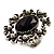 Victorian Filigree Imitation Pearl Cocktail Ring (Antique Silver & Black) - view 5