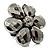 Slate Grey Acrylic Flower Ring (Black Tone) - view 4