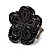 Large Black Glass Flower Stretch Ring - view 4