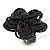 Large Black Glass Flower Stretch Ring - view 8