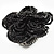 Large Black Glass Flower Stretch Ring - view 9
