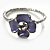 Set Of 3 Floral & Bead Rings (Silver Tone & Lavender) - view 5