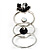 Set Of 3 Floral & Bead Rings (Silver Tone & Black) - view 7